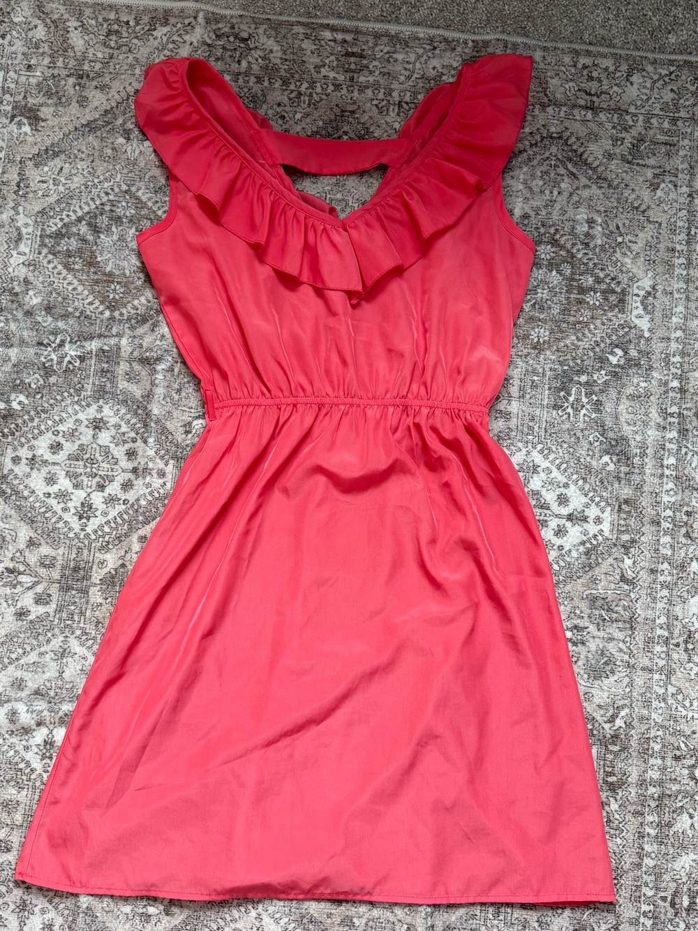 Rue21 Coral Ruffle Neck Mini Dress